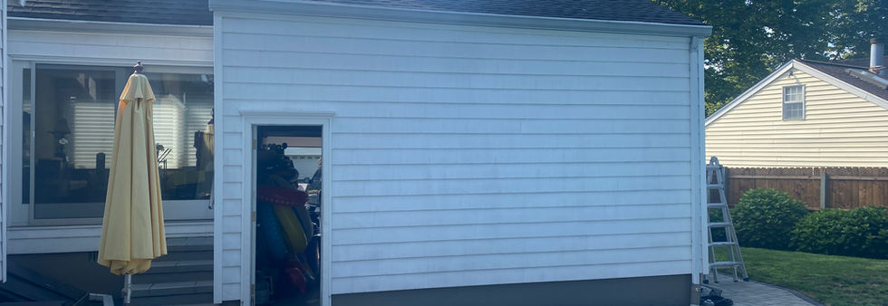 Before Picture of the mounting space for a motorized retractable awning in Roseland, NJ