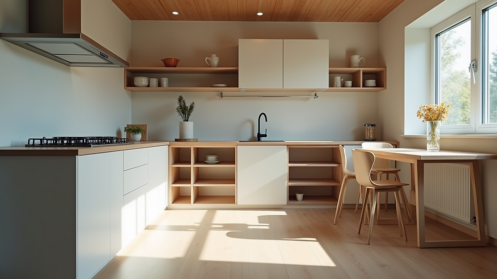 Eye-level view of a modern kitchen renovation in progress