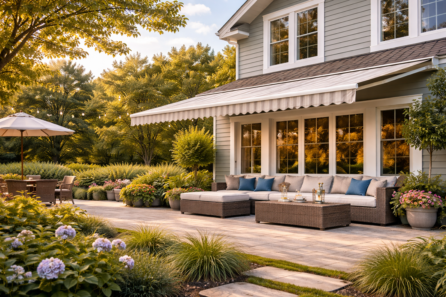Retractable awning installed for a homeowner in Fairfield NJ by Hands-On Home Services