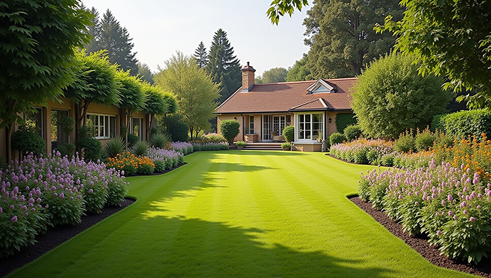 Landscaped garden background