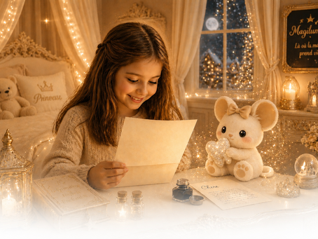 Perle la Petite Souris Magique, coffret dents de lait pour enfants avec lettres de la petite souris, carte du monde enchanté à compléter et rituel magique autour de la perte des dents de lait.