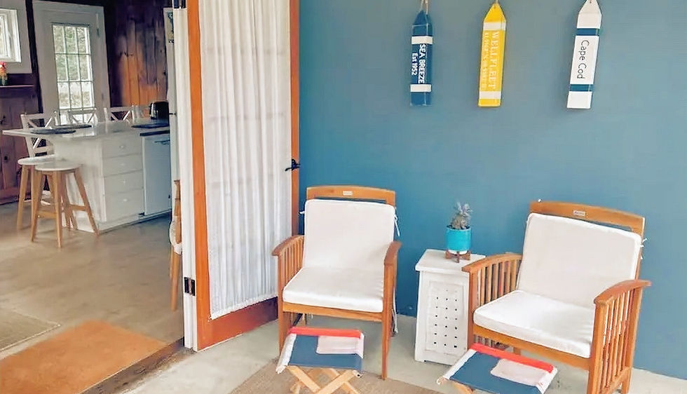 sunny porch and entry way lounge area