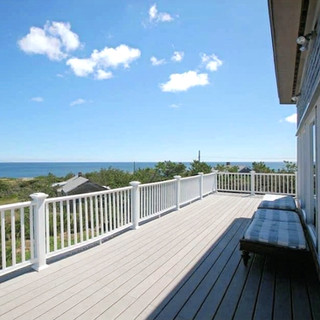 deck view from Solymar six person oceanside cottage