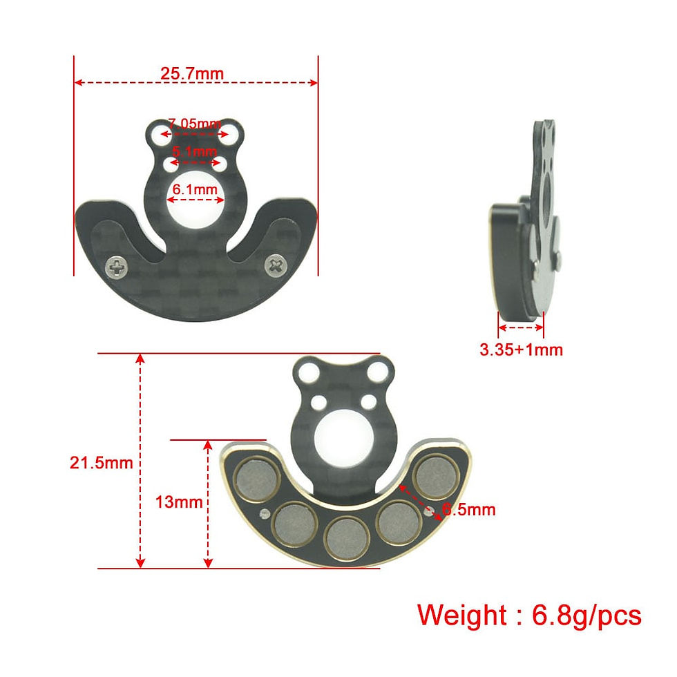Thumbnail: Heavy brass and tungsten Knuckle Draggers for TiTS RC knuckles designed for low center of gravity setups