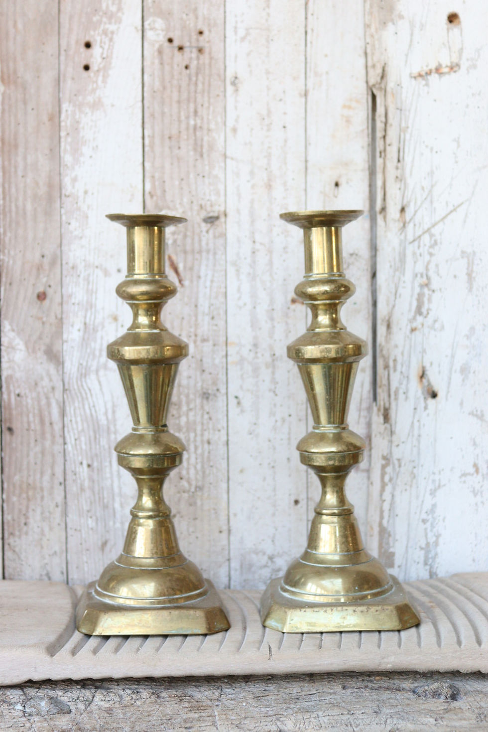 Thumbnail: Beautiful Pair of Brass Candlesticks