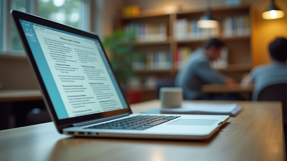 Eye-level view of a student’s desk with a laptop open to a digital textbook