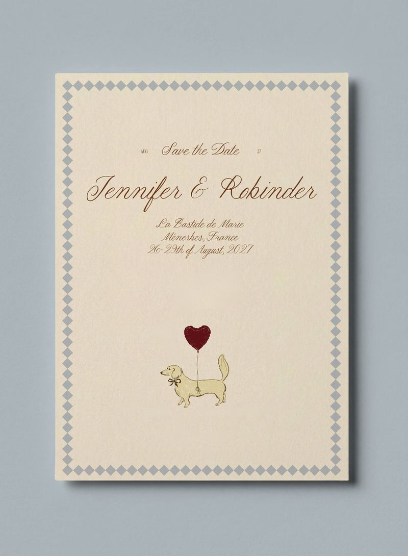 Save the Date — Jennifer & Robinder, La Bastide de Marie, Ménerbes, France, 26–29 August 2027