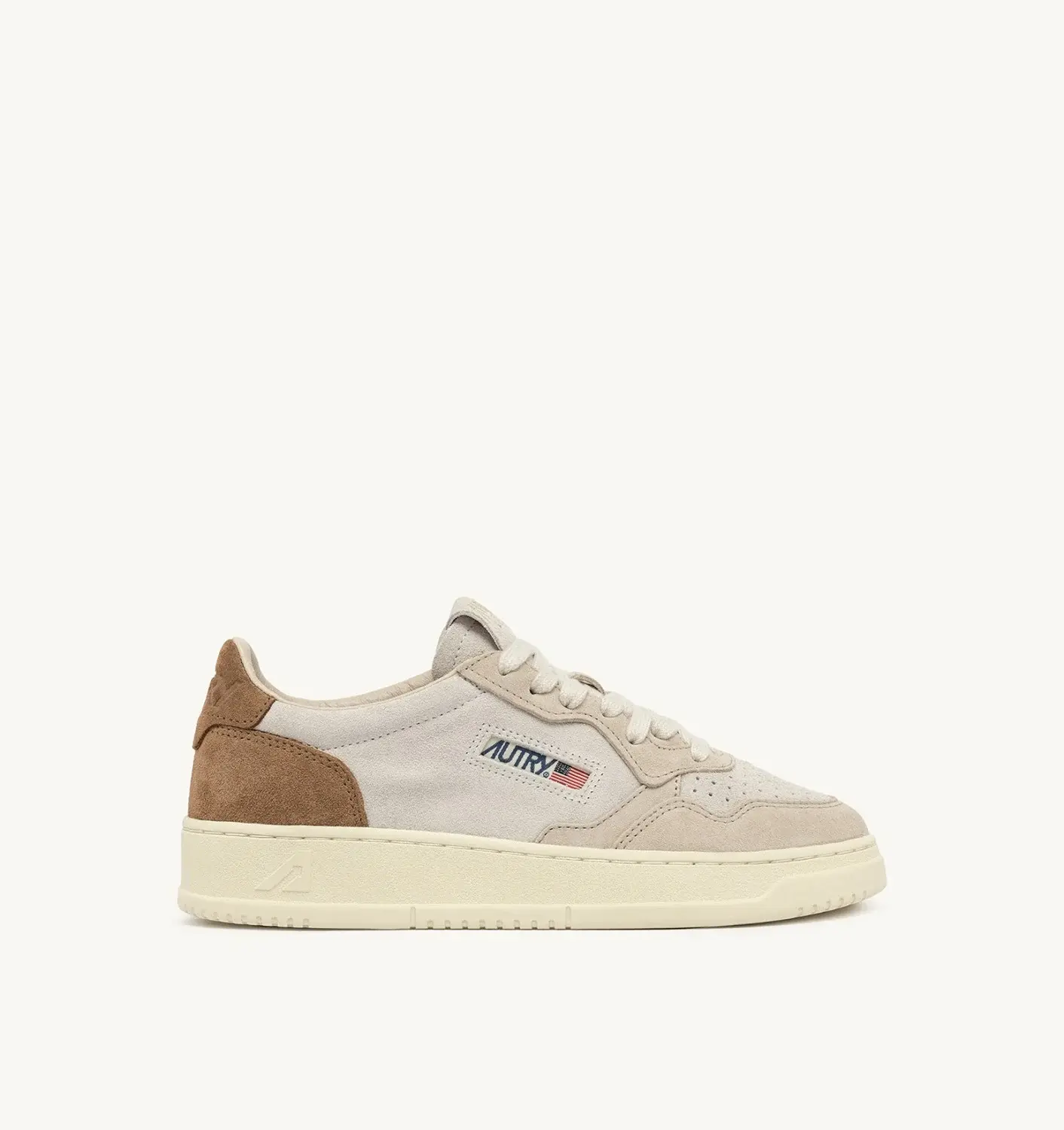 AUTRY AULW-TS01  DONNA SNEAKERS MEDALIST LOW TRICOLOR IN SUEDE COLORE SAND E CIG