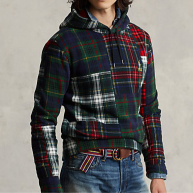 Miniatura: Polo Ralph Lauren Felpa con cappuccio patchwork scozzese