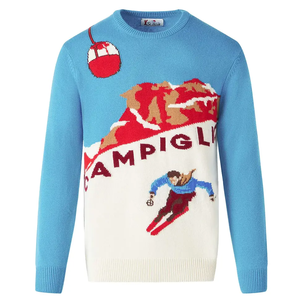 SAINT BARTH HER0011 / 00121C Maglione uomo con cartolina di Campiglio