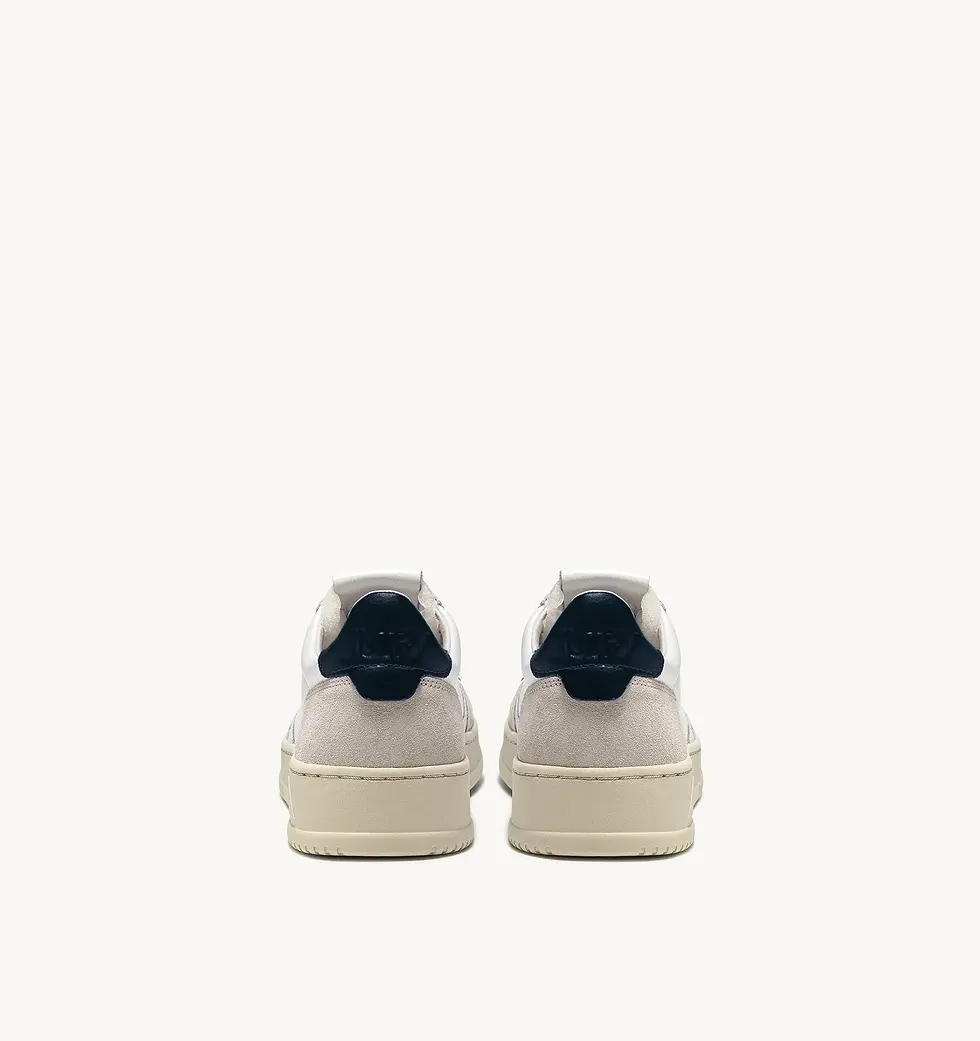 Miniatura: AUTRY AULM-LS28  SNEAKERS MEDALIST LOW IN PELLE BIANCA E BLU E SUEDE BEIGE