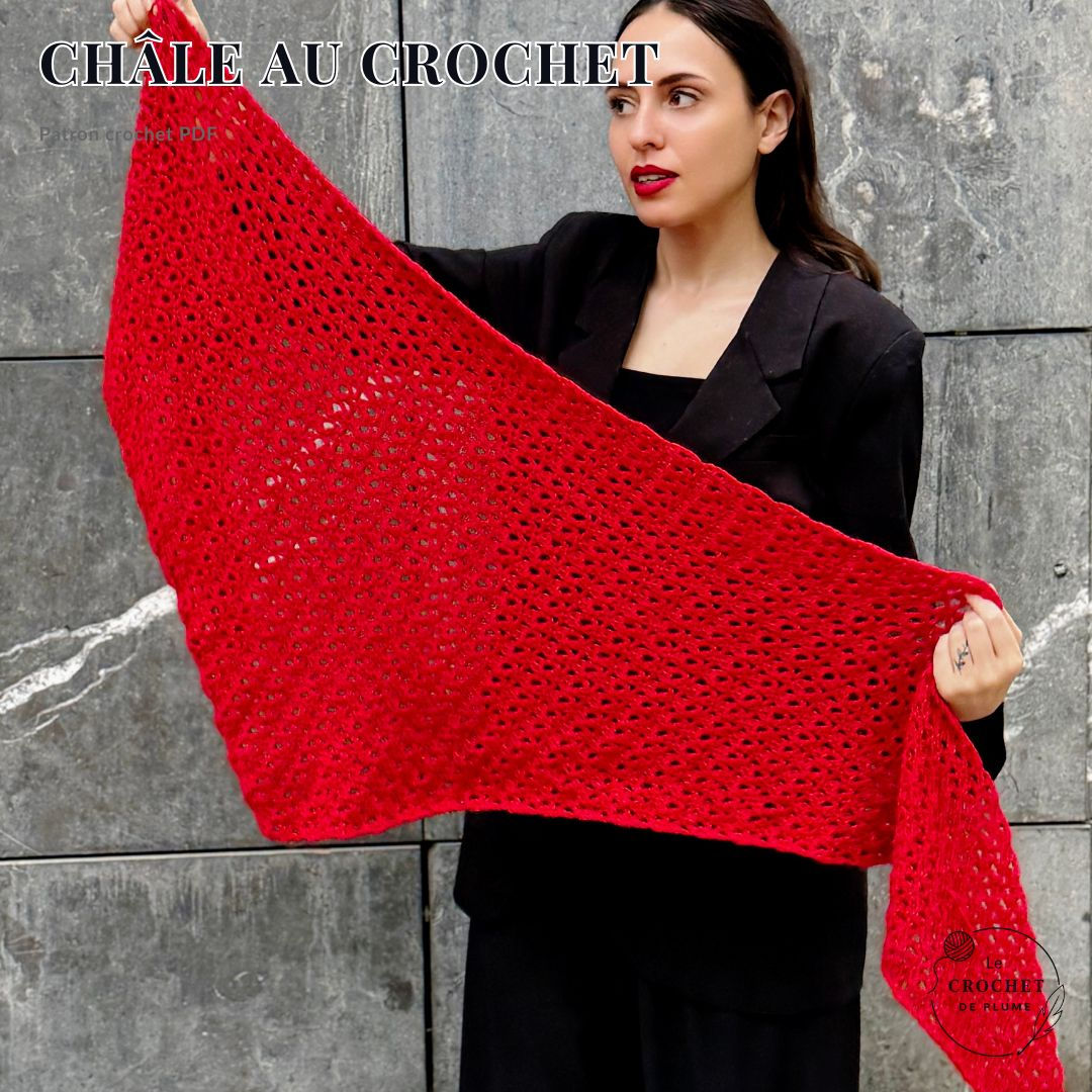 Châle au crochet Carmen | Tutoriel crochet facile | Patron PDF et video