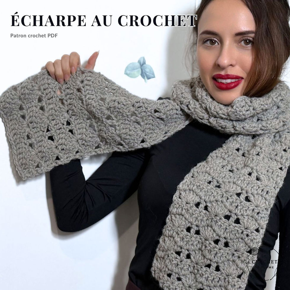Écharpe au crochet Nadine | Tutoriel crochet facile | Patron PDF et video