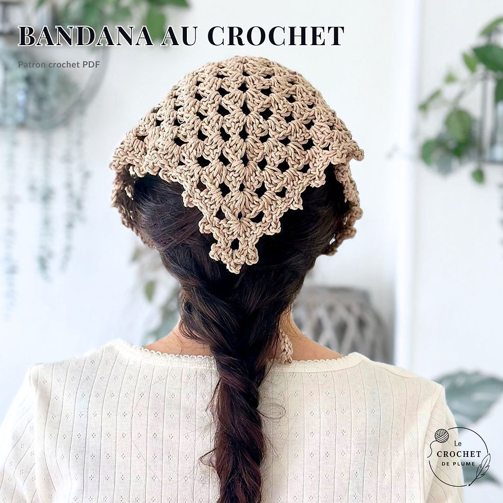 Bandana au crochet Boho | Tutoriel crochet facile | Patron PDF et video