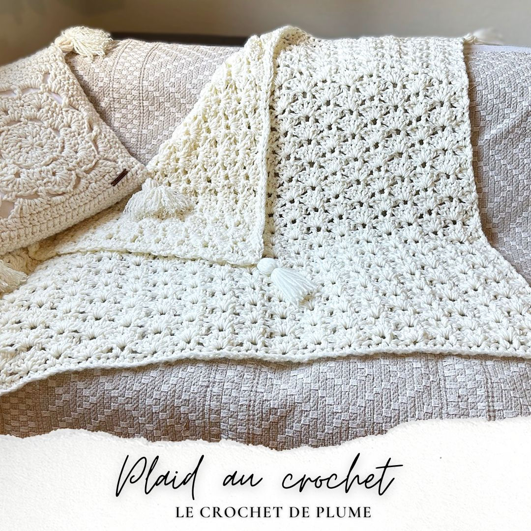 Plaid au crochet PDF patron Gizou tuto crochet facile gratuit pour débutant