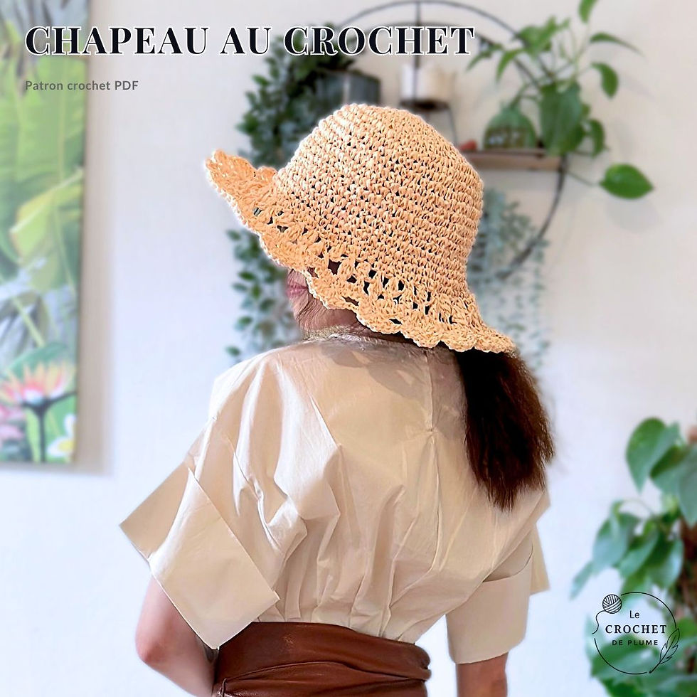 Chapeau en raphia au crochet | Tutoriel crochet facile | Patron PDF et vidéo