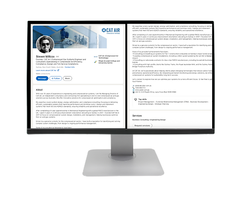 Linkedin profile front page written by professionals