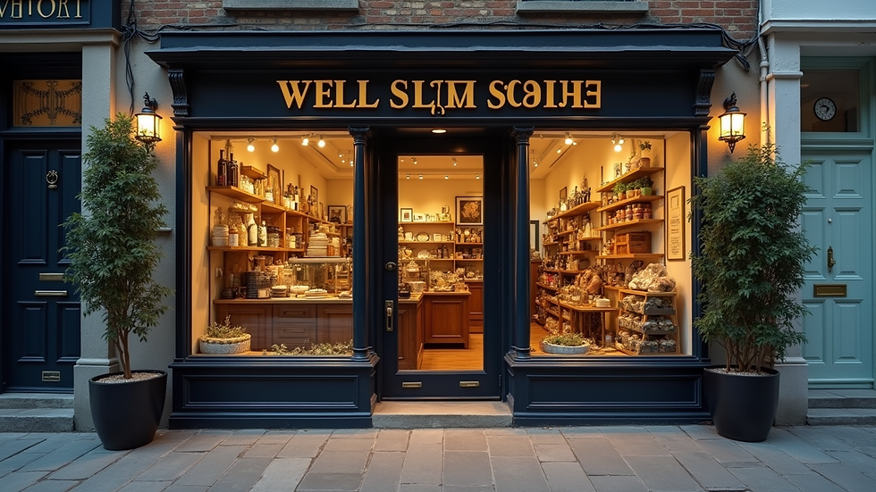 Eye-level view of a small local shop with a welcoming entrance
