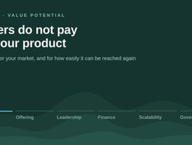 Buyers do not pay for your product, they pay for your market. Market, one of six areas that decide enterprise value.