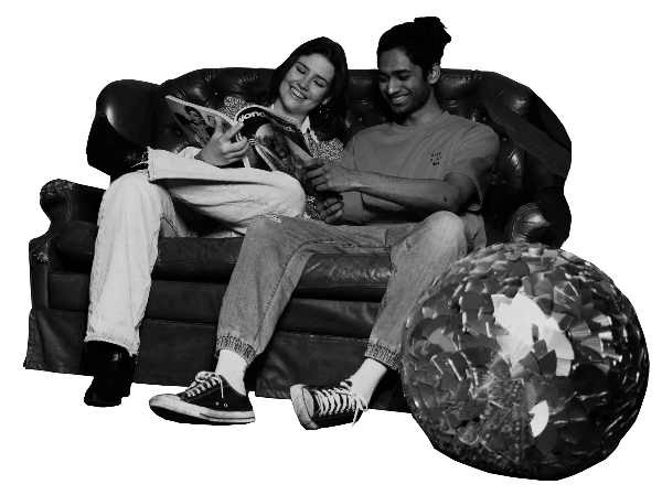 Connect events agenda people black and white