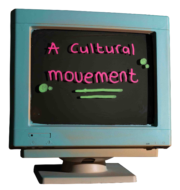 Weave slogan A cultural movement computer blue