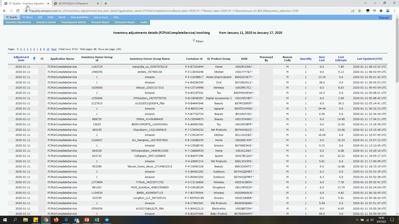 Screenshot of FCQuality tool
