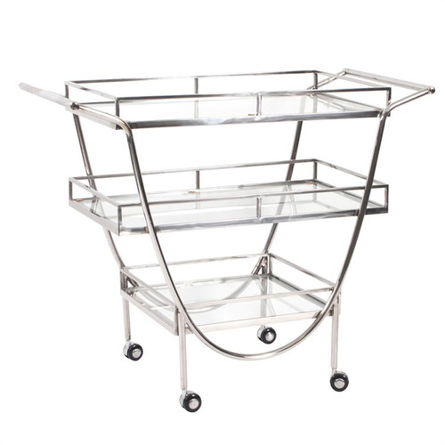 Stainless Steel Bar Cart With Casters Ludwig