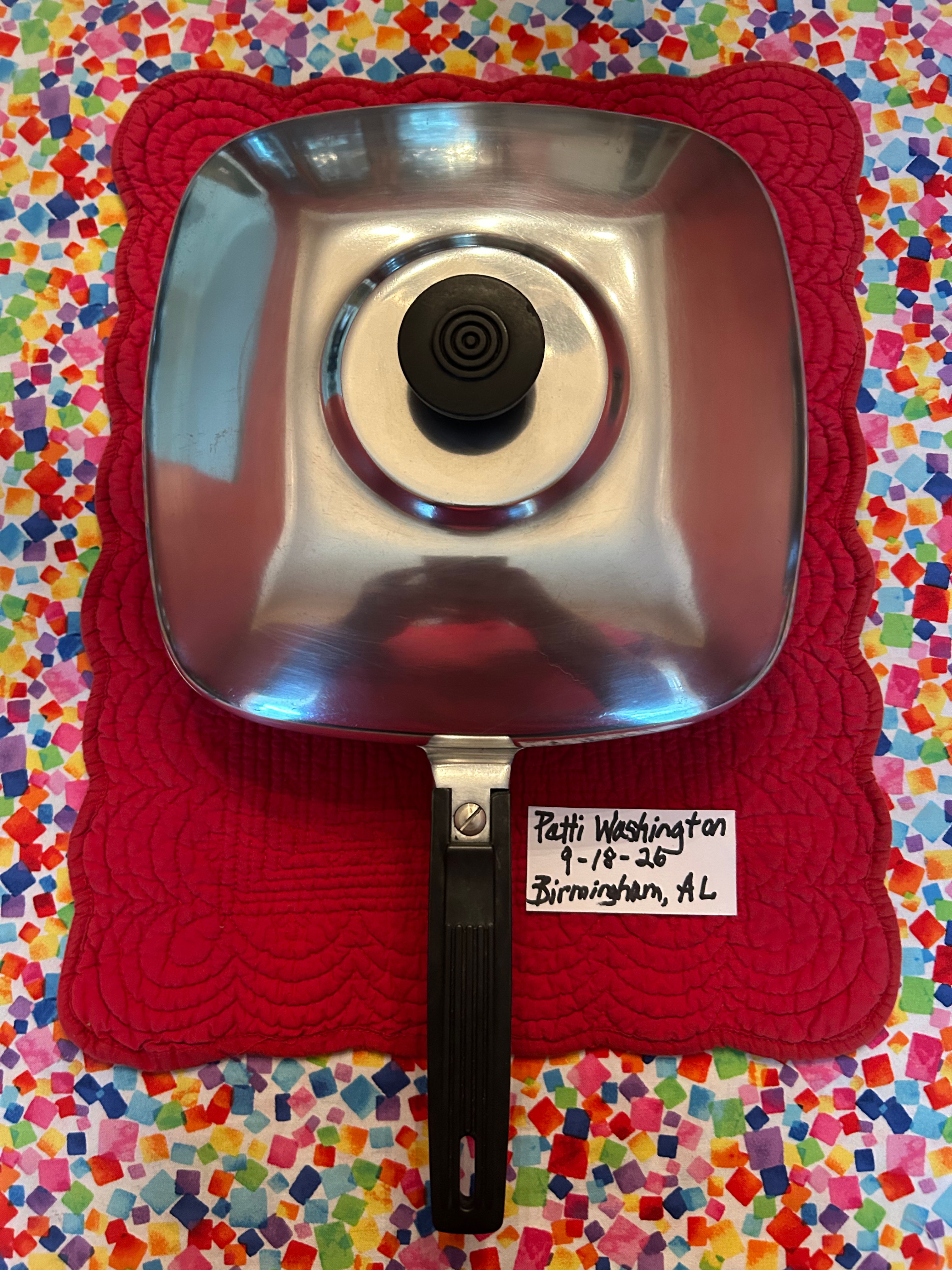 Vintage Wagner Sidney magnalite old script square skillet with dome lid #4510