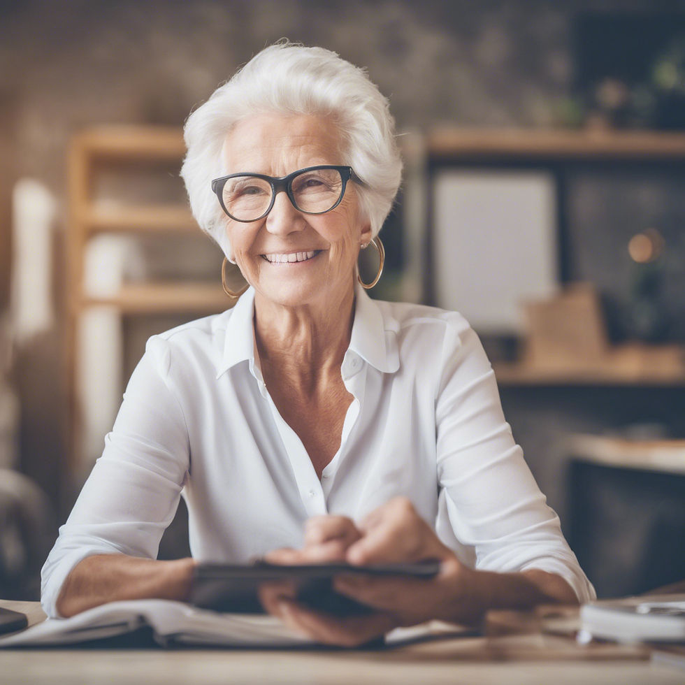An inspiring woman embraces lifelong learning, showcasing that curiosity and education have no age limits.