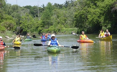 group of kayakers