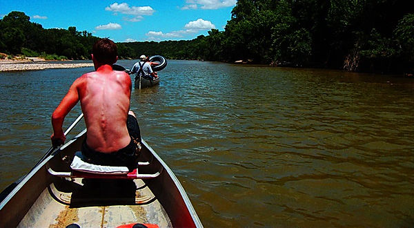 Sunburn in a canoe