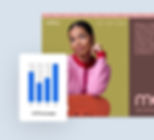 Designer portfolio built with a landing page creator, showing monthly growth on Wix