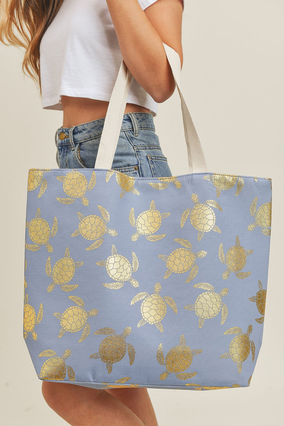 Miniatura: Gold Foil Turtle Tote Bag