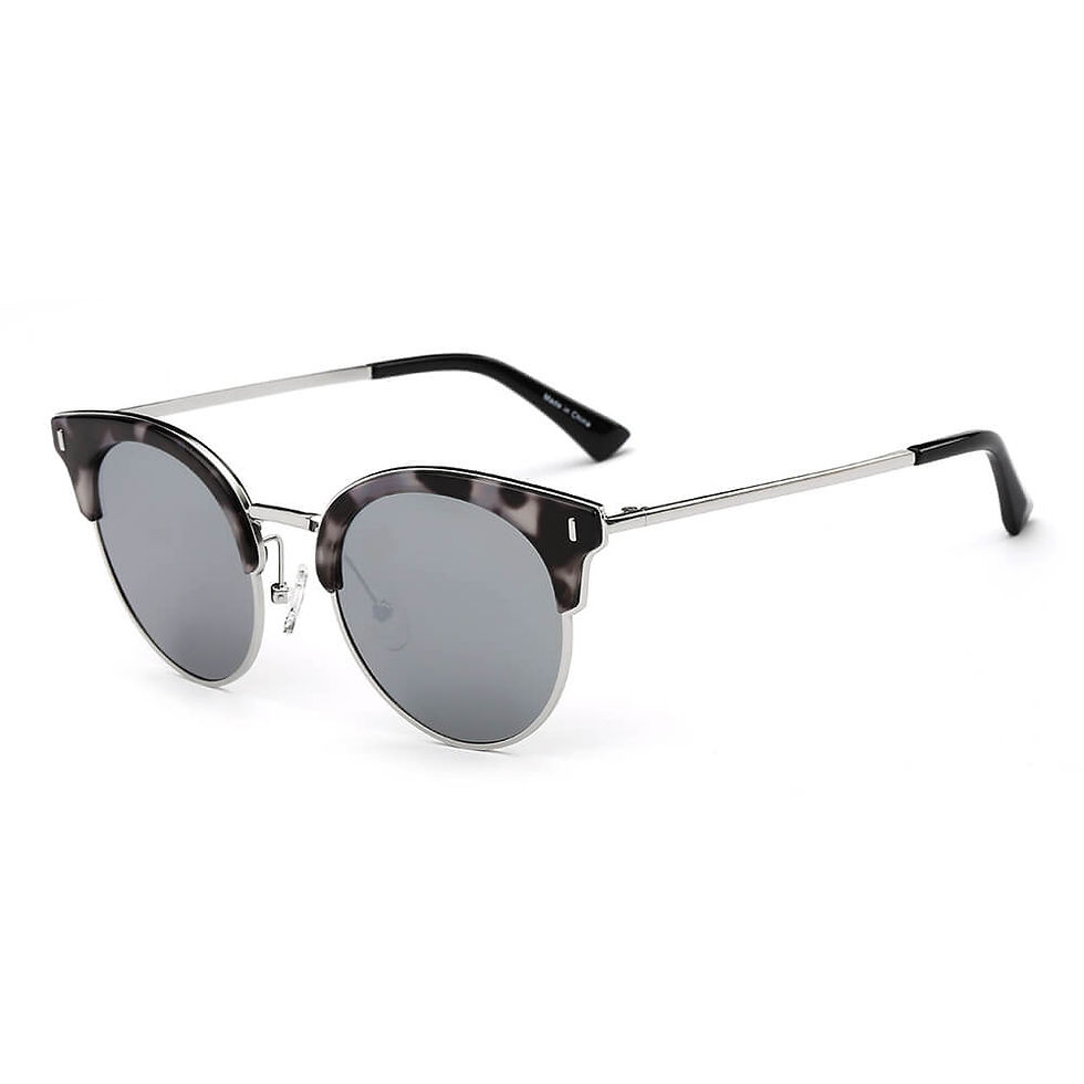 縮圖：Biloxi -  Women Half Frame Round Cat Eye Polarized Sunglasses