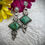 Thumbnail: Sonoran Turquoise Diamond Art Neuvo Silver Earrings