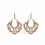 Thumbnail: Rose Gold Wire Wrapped Scalloped Dangled Hoops Lightweight with Facet Welo Opal