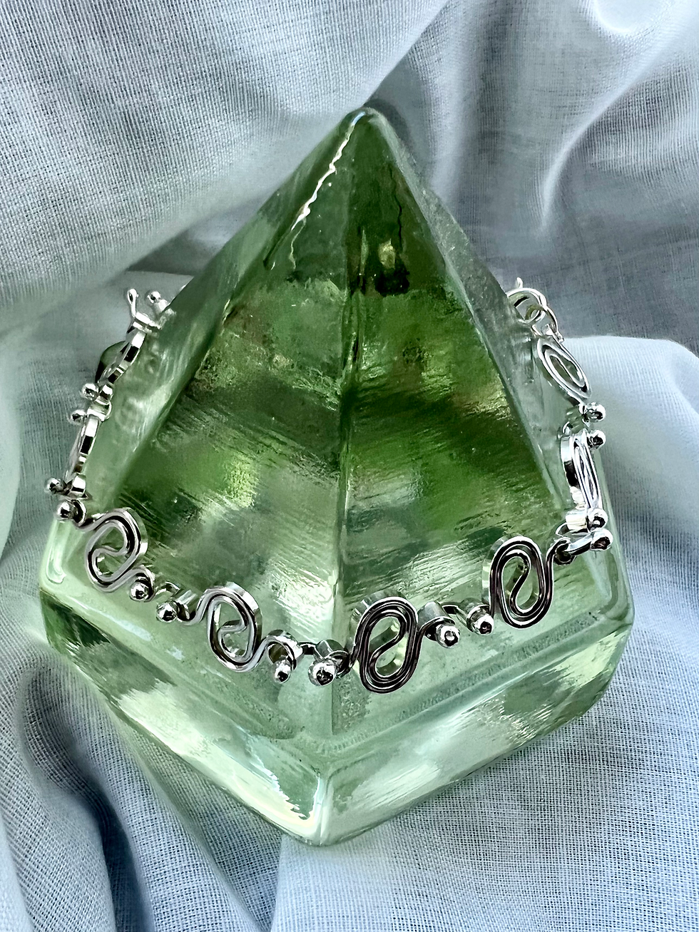 Thumbnail: Handmade Silver Yin and Yang Bracelet