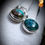 Thumbnail: Handcrafted Silver Flower Ying/Yang Button with eitherTurquoise or Peruvian Opal