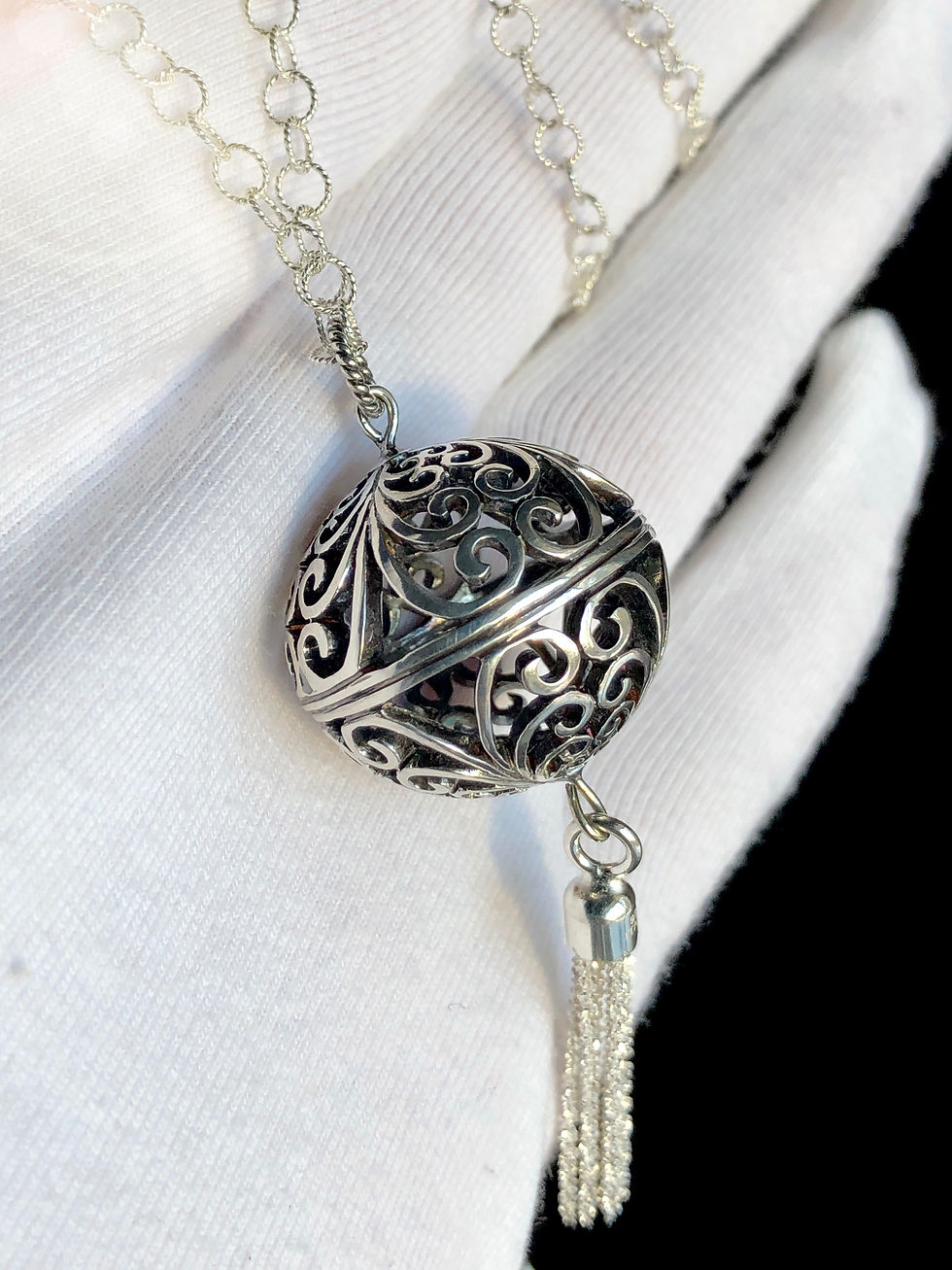 Thumbnail: Silver Intentional Bauble with Tassel