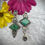 Thumbnail: Sonoran Turquoise Diamond Art Neuvo Silver Earrings