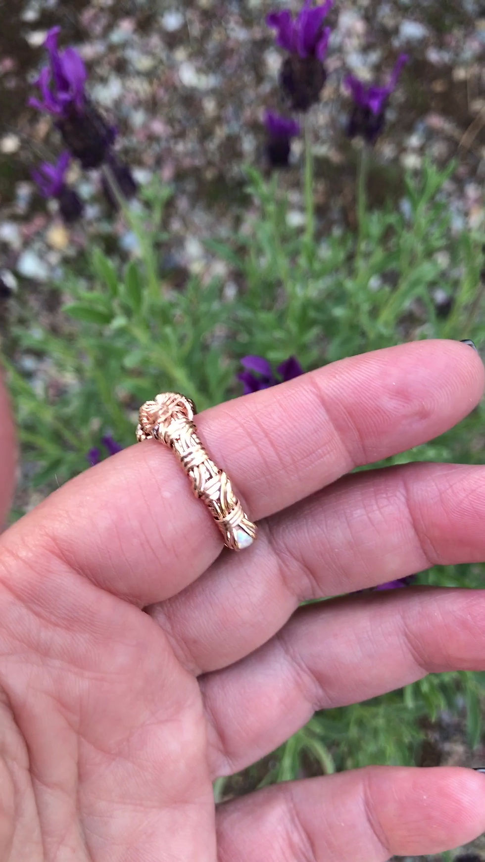 Thumbnail: Weaved Rose Gold Tourmaline Ring