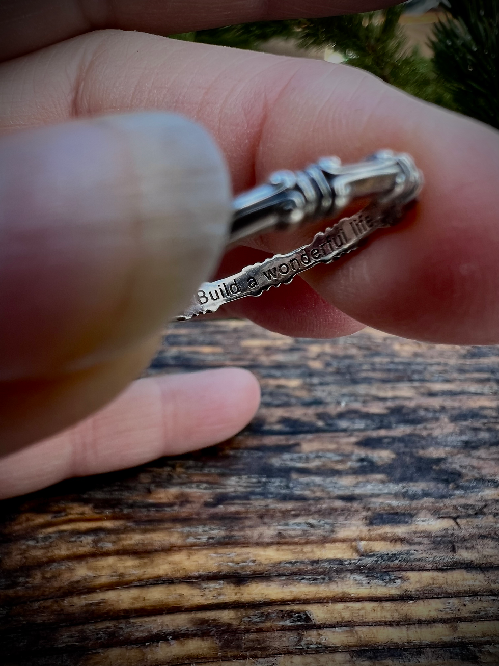 Thumbnail: Handcrafted Silver Architectural Column Ring Made in Montana 
