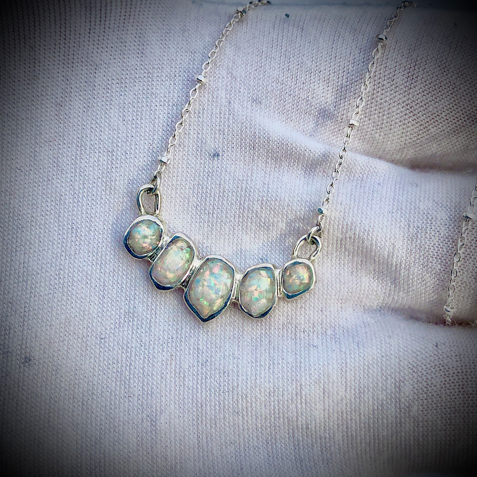 Thumbnail: Hand Fabricated Silver Pendant with Kyocera Opal