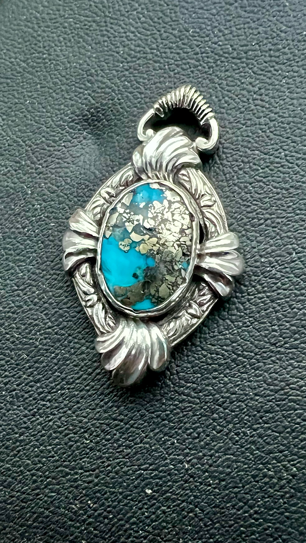 Thumbnail: Handmade Morenci Stone set in a Handmade Retro Bezel from 1800's