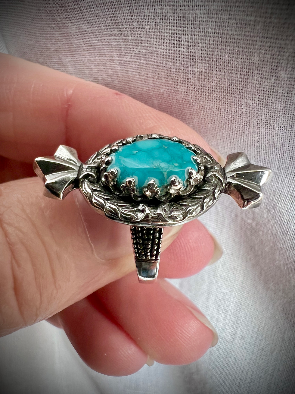 Thumbnail: Handmade White Water Turquoise Ring