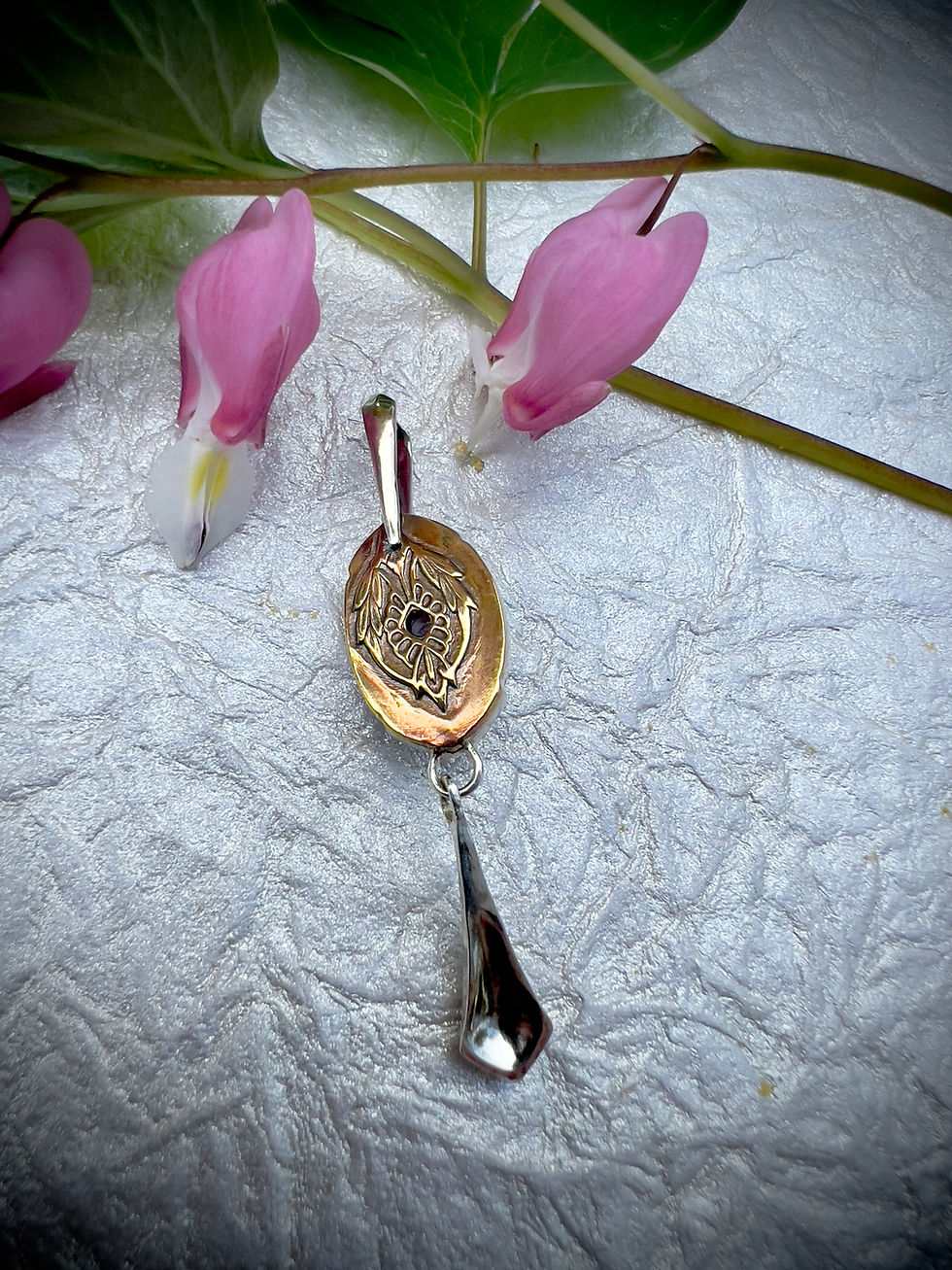 Thumbnail: Silver Handmade Pink Amethyst Pendant "Cleavage Bauble"