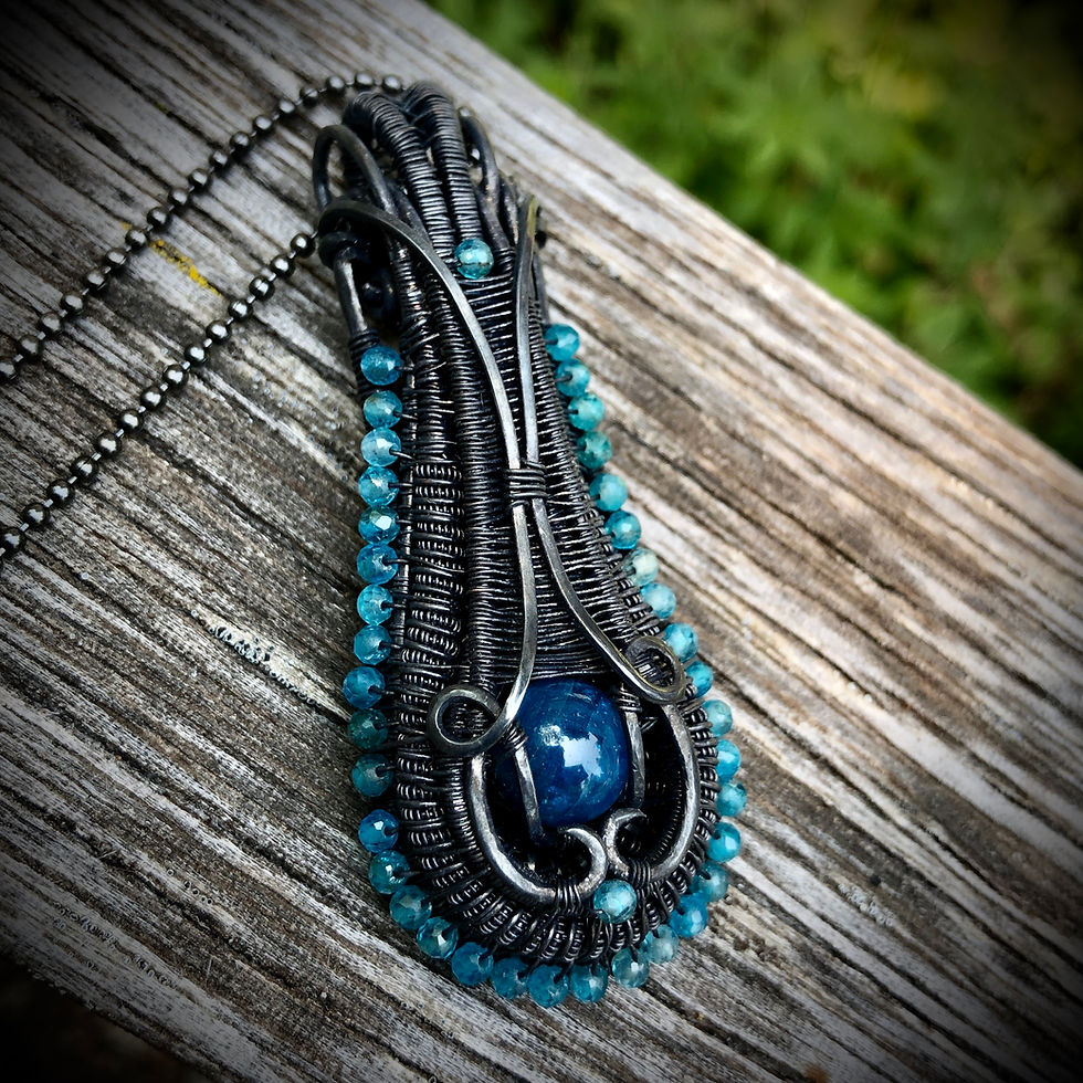 Thumbnail: Pure Copper Oxidized Apatite Pendant
