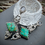 Thumbnail: Sonoran Turquoise Diamond Art Neuvo Silver Earrings