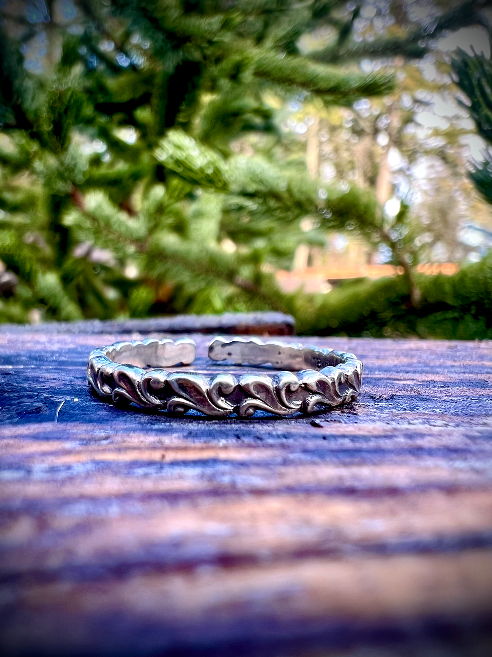 Thumbnail: Handcrafted Silver Leafy Frond Ring  MTO  Made in Montana