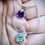 Thumbnail: Silver Blue Moissanite or Amethyst Pendant
